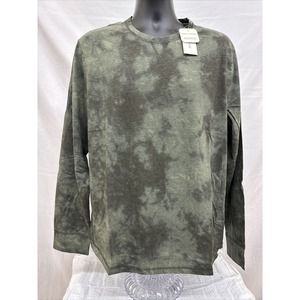 NWT Sun And Stone Men’s Sz Large Long Sleeve Lounge Shirt. Green Tie Dye.